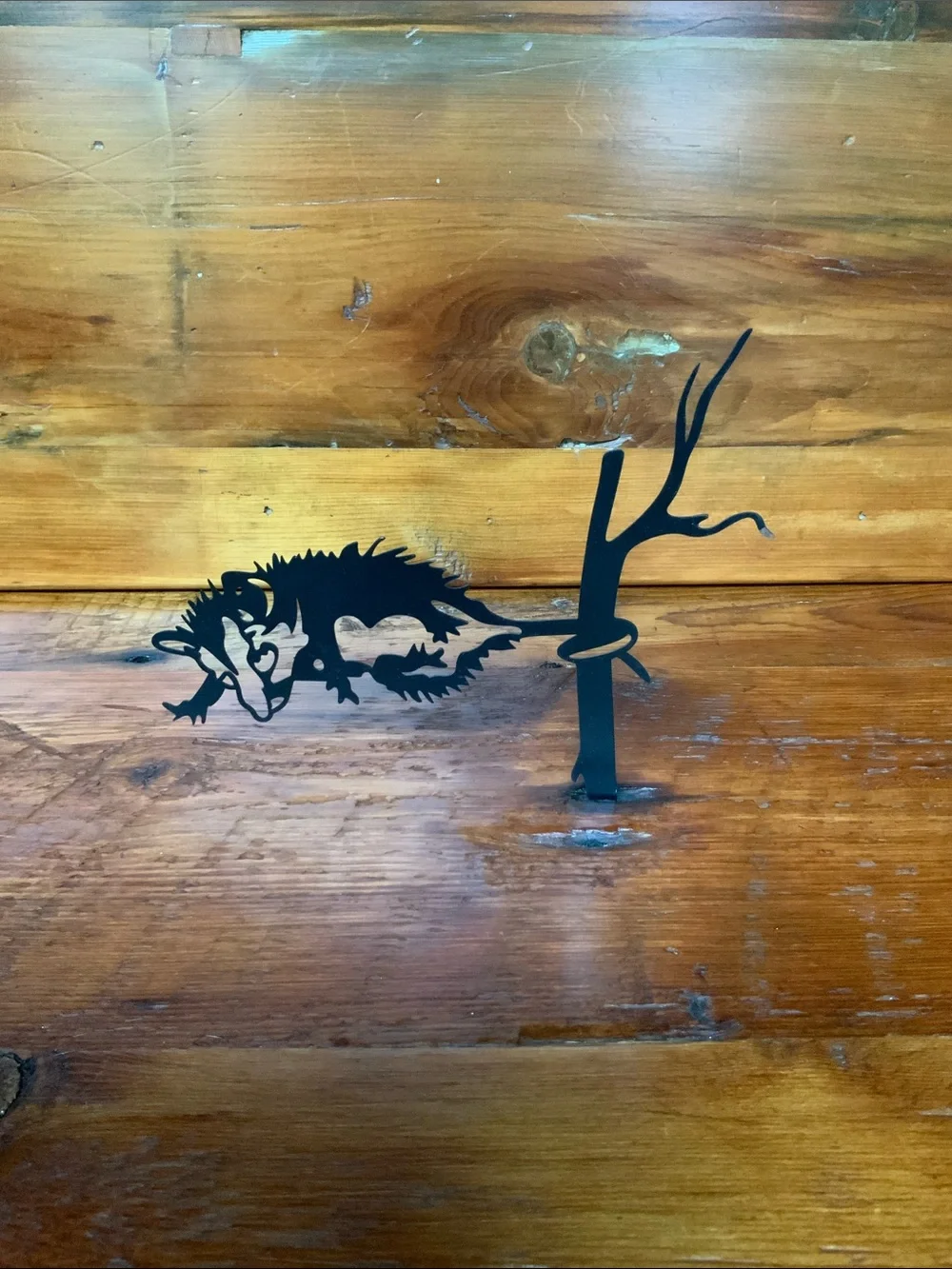🌳 NWOT Black Hanging Opossum Silhouette Wall Art